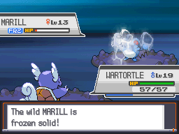 Marill can't move because its frozen solid.