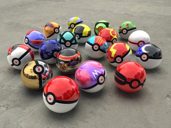 A collection of pokeballs.
